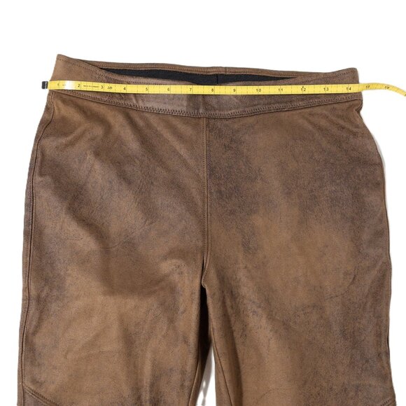 NWT Free People Brown Faux Suede High-Waisted Stretch Leggings 27 Indie Western - Picture 3 of 8